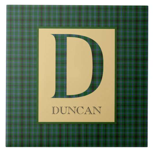 Duncan Tartan Monogram D Tegeltje (Voorkant)