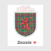 Duncan Tartan Scottish Play Lion Rampant Sticker (Vel)