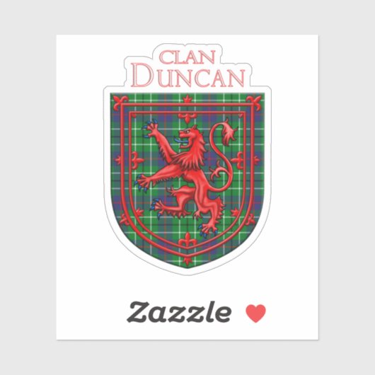 Duncan Tartan Scottish Play Lion Rampant Sticker (Vel)