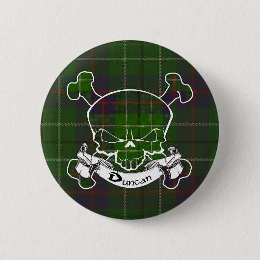 Duncan Tartan Skull Button (Voorkant)