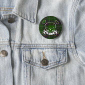Duncan Tartan Skull Button (In situ)