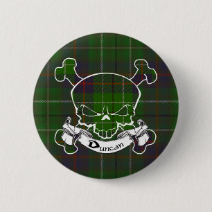 Duncan Tartan Skull Button