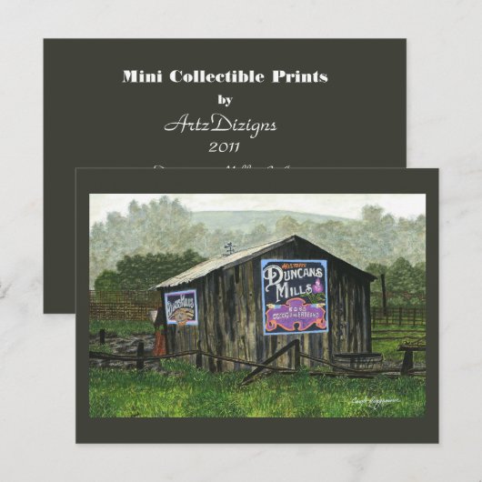 Duncans Mills Barn Mini Collectible Prints Briefkaart (Voorkant / Achterkant)