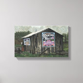 Duncans Mills, oude schuur Waterverf Canvas Afdruk (Voorkant)
