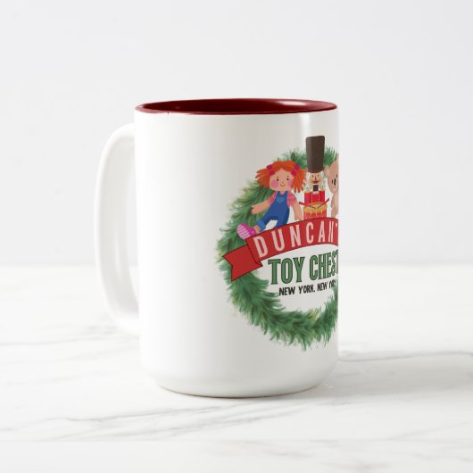 Duncan's Speelgoed Chest Mok (Voorkant links)
