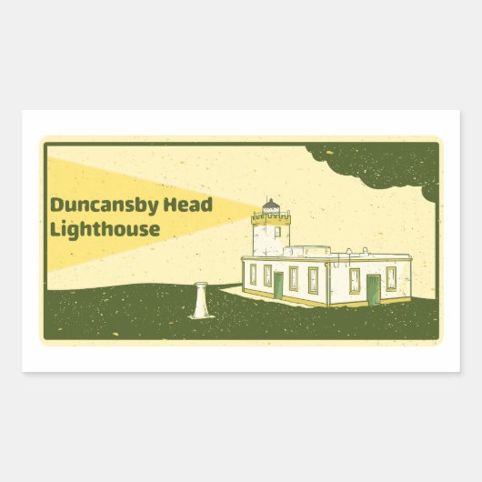 Duncansby Head Lighthouse aan Favorieten toegevoeg Rechthoekige Sticker (Voorkant)