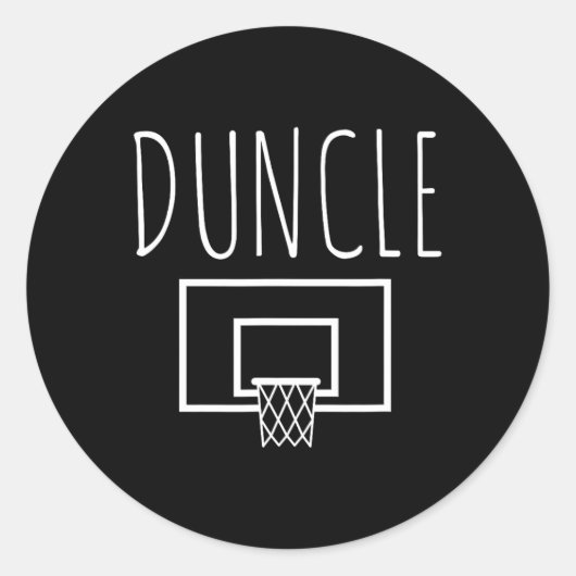 Duncle Fun basketbal oom Ronde Sticker (Voorkant)