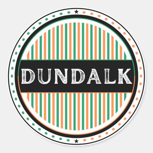Dundalk City Pride Emblem – Irish Identity Ronde Sticker (Voorkant)