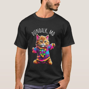 Dundalk MD VS leuk Mooie Kleurrijke Dansende Kat O T-shirt