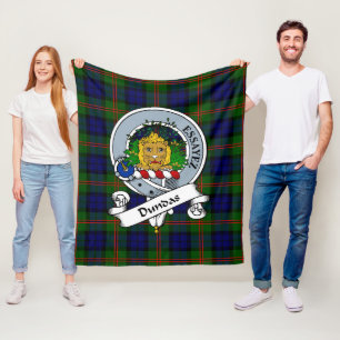 Dundas Clan Badge Tartan Pset Fleece Deken