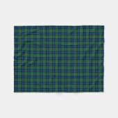 Dundas Clan Helder Groen en Blauw Tartan Fleece Deken (Voorkant (Horizontaal))