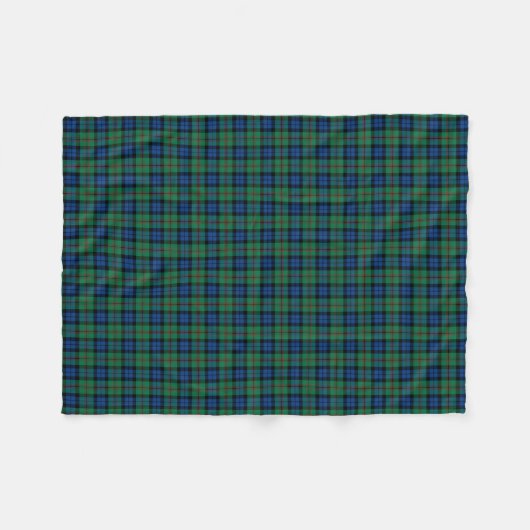 Dundas Clan Helder Groen en Blauw Tartan Fleece Deken (Voorkant (Horizontaal))