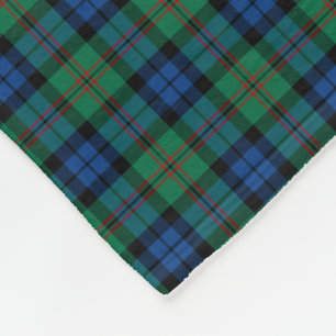 Dundas Clan Helder Groen en Blauw Tartan Fleece Deken