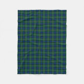 Dundas Clan Helder Groen en Blauw Tartan Fleece Deken (Voorkant)