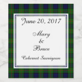 Dundas Scottish Wedding Wine Label Wijn Etiket (Enkel label)