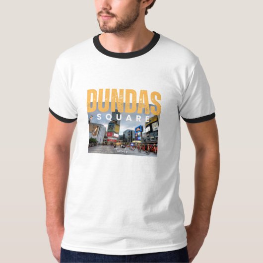 Dundas Square Toronto Iconische bezienswaardigheid T-shirt (Voorkant)