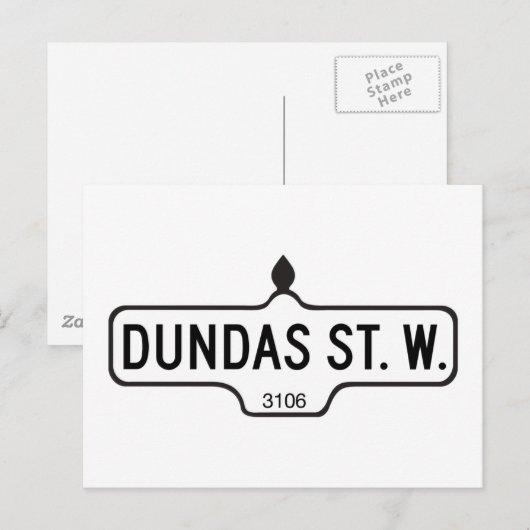 Dundas Street West, Toronto Street Sign. Briefkaart (Voorkant / Achterkant)