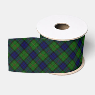 Dundas tartan blauw groen geruit grosgrain lint