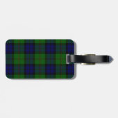 Dundas tartan blue green plaid bagagelabel (Achterkant horizontaal)