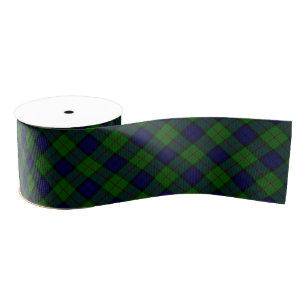 Dundas tartan blue green plaid grosgrain lint