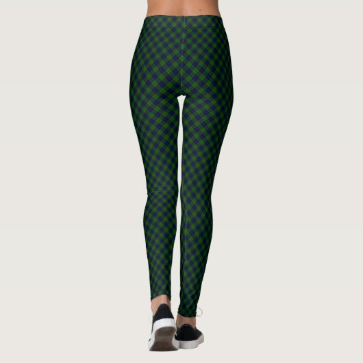 Dundas tartan blue green plaid leggings (Achterkant)