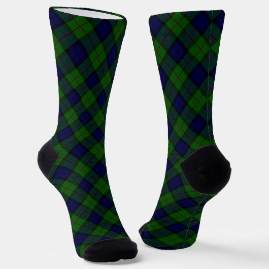Dundas tartan blue green plaid sokken (Gebogen)