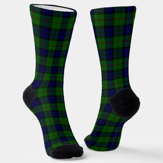 Dundas tartan blue green plaid sokken (Gebogen)