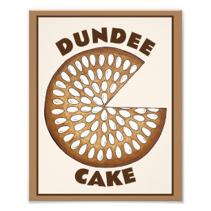 Dundee Cake Scotland Scottish Food Fruit Cake Foto Afdruk