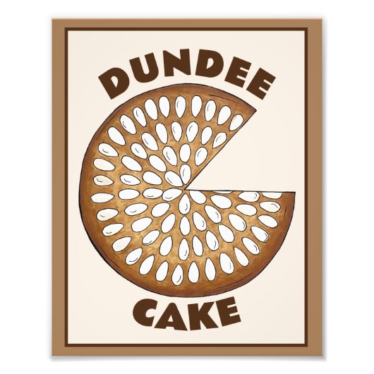 Dundee Cake Scotland Scottish Food Fruit Cake Foto Afdruk (Voorkant)