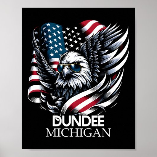 Dundee Michigan 4 juli VS Amerikaanse vlag Poster (Voorkant)