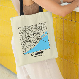 Dundee, Schotland Stad Kaart Boodschappentas Tote Bag
