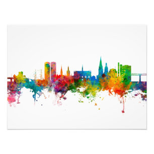 Dundee Scotland Skyline Foto Afdruk