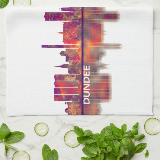 Dundee Scotland Skyline Theedoek (Gevouwen)