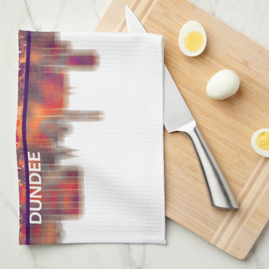 Dundee Scotland Skyline Theedoek (Quarter Fold)