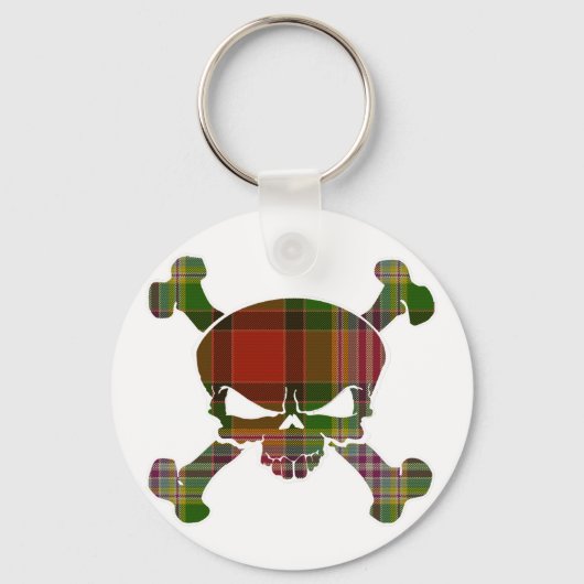 Dundee Tartan Skull No Banner Sleutelhanger (Voorkant)