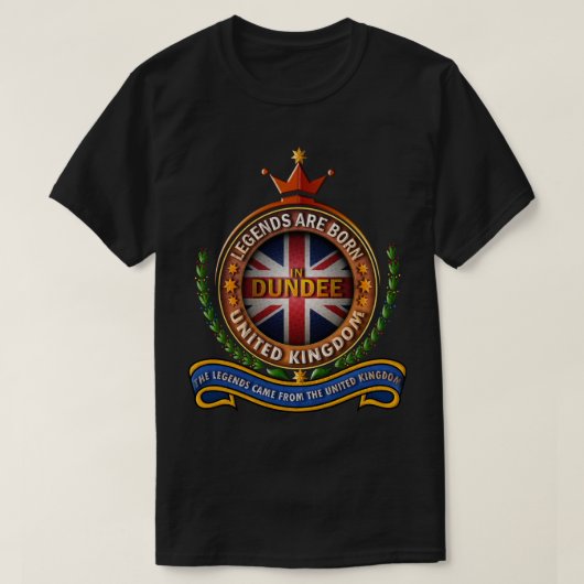 Dundee United Kingdom Legends wordt geboren in Dun T-shirt (Design voorkant)