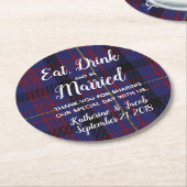 Dundonald Plaid Bruiloft Favor Papier Onderzetter (Gebogen)