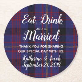 Dundonald Plaid Bruiloft Favor Papier Onderzetter