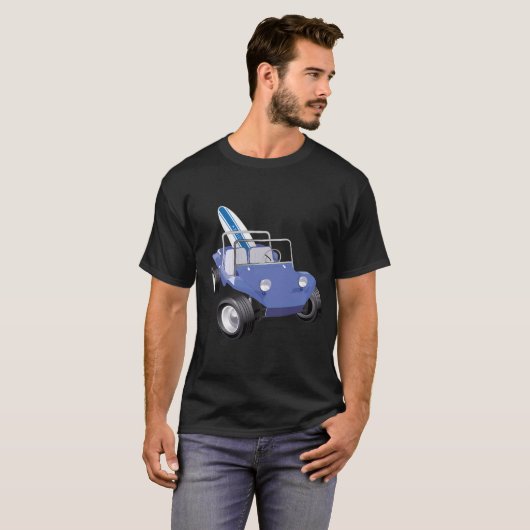 Dune buggy manx blauw met t-shirt (Voorkant volledig)