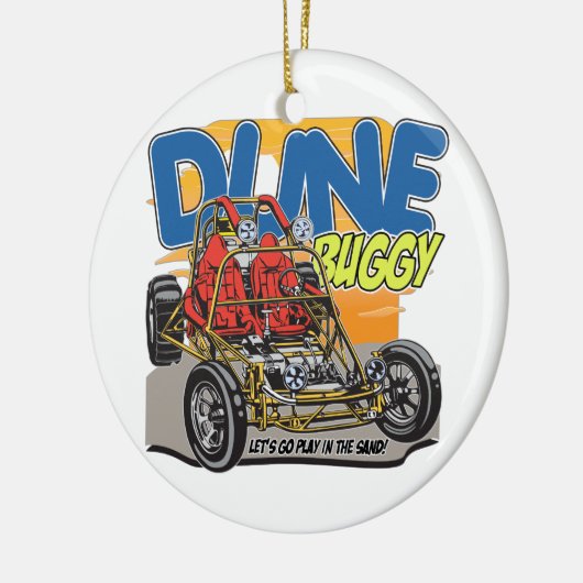 Dune Buggy Play in Sand Keramisch Ornament (Links)