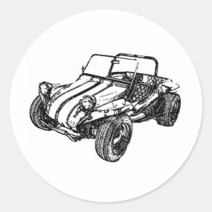 Dune Buggy Ronde Sticker