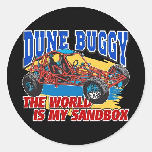 Dune Buggy Sandbox Ronde Sticker (Voorkant)