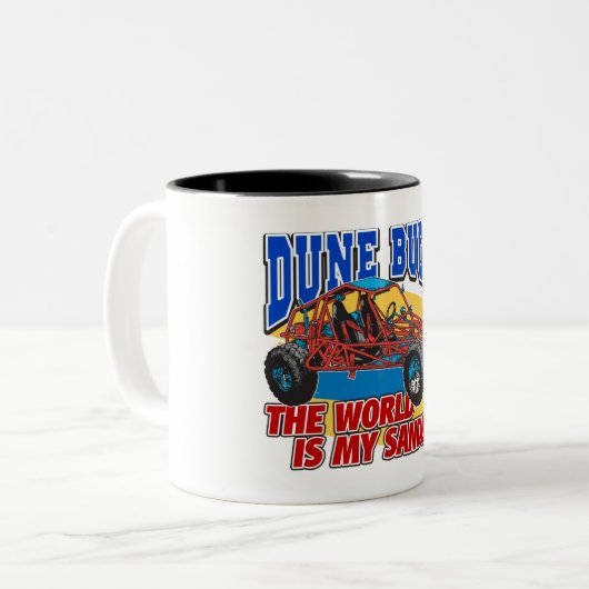 Dune Buggy Sandbox Tweekleurige Koffiemok (Voorkant links)