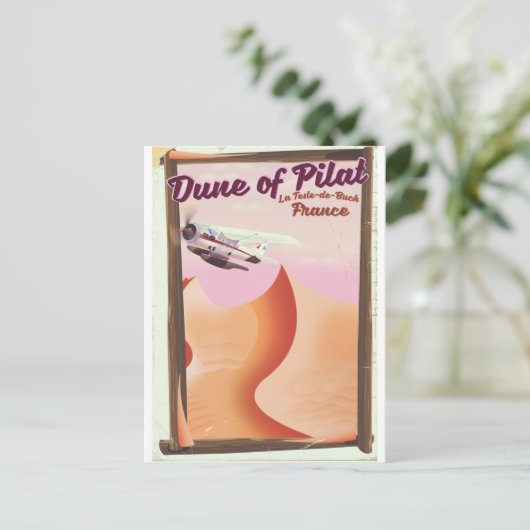 Dune of Pilat, Dunes France reisposter. Briefkaart (Staand voorkant)
