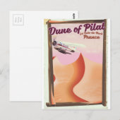 Dune of Pilat, Dunes  France reisposter. Briefkaart (Voorkant / Achterkant)