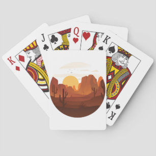 Dune-ontwerp woestijn pokerkaarten
