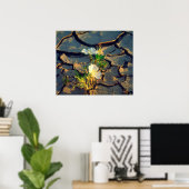 Dune Primrose groeit uit Cracked Mud Poster (Thuiskantoor)