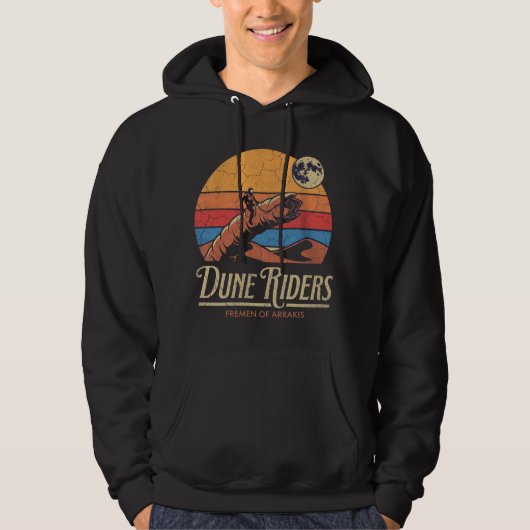 Dune Riders Retro Woestijnplaneet Hoodie (Voorkant)