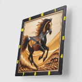 Dune Sprint: verkoold hout Arabische uurwerk kunst Vierkante Klok (Hoek)