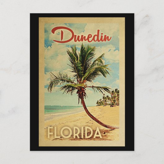 Dunedin Palm Tree Vintage Travel Briefkaart (Voorkant)